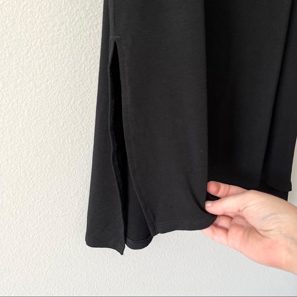 Athleta Side Split Tank Top Black Sleeveless Size Medium Round Neck Soft EUC - Picture 6 of 11